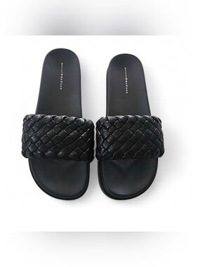 mercer & madison Black Braided Slide Sandals